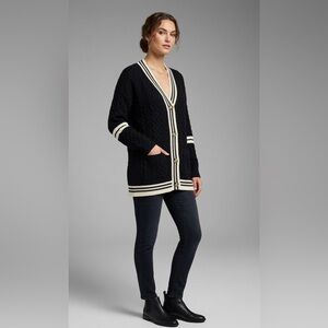 Cable-Knit Long-Sleeved Cardigan